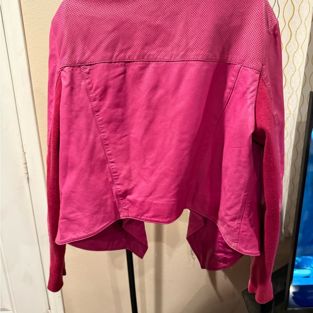 Rare Neimen Marcus Pink Women's leather Jacket sz.XL - Picture 4 of 11